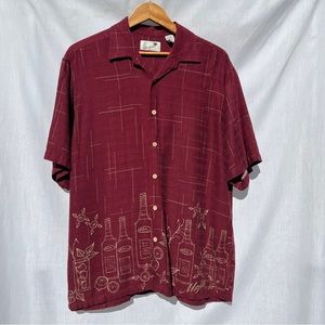 Havana Shirt Company Short Sleeve Mojito Alcohol Bar Button Up Shirt - Size XL